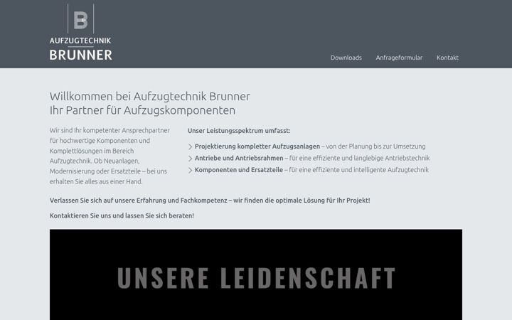 Screenshot of aufzugtechnik-brunner.de
