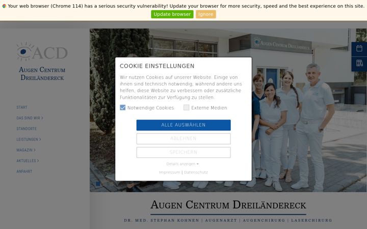 Screenshot of augen-acd.de