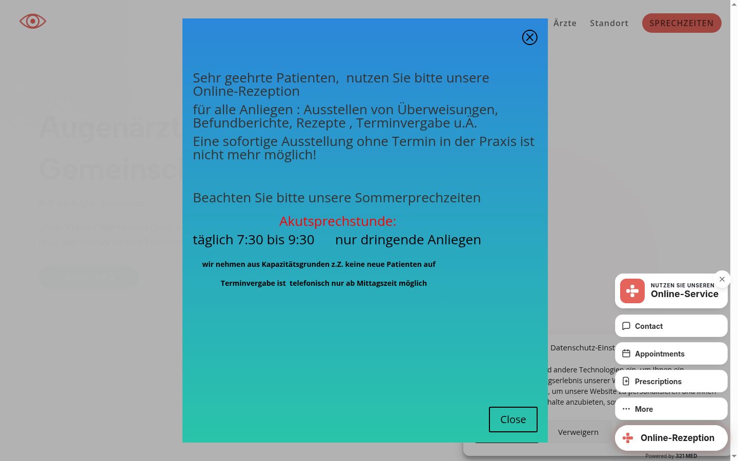 Screenshot of the consent banner shown before any interaction