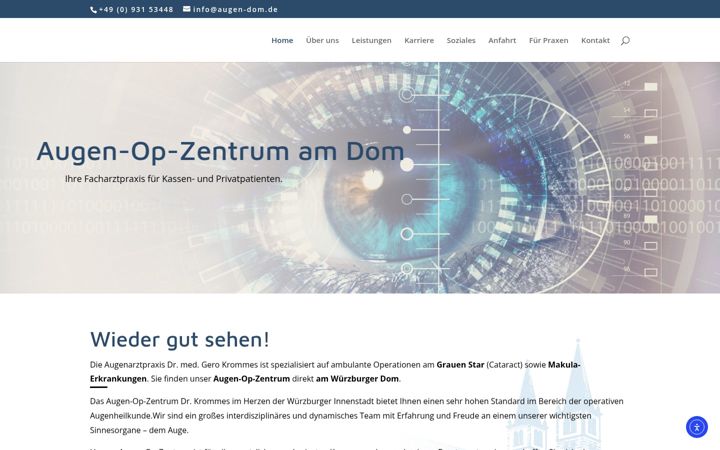 Screenshot of augen-op-zentrum-am-dom.de