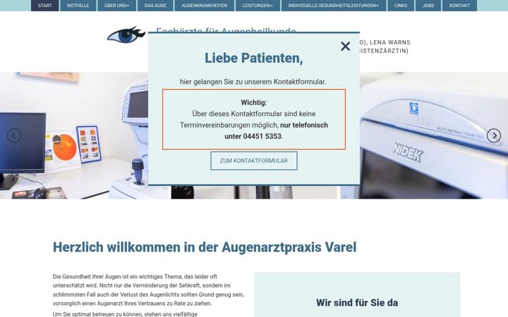 Skærmbillede af augen-varel.de