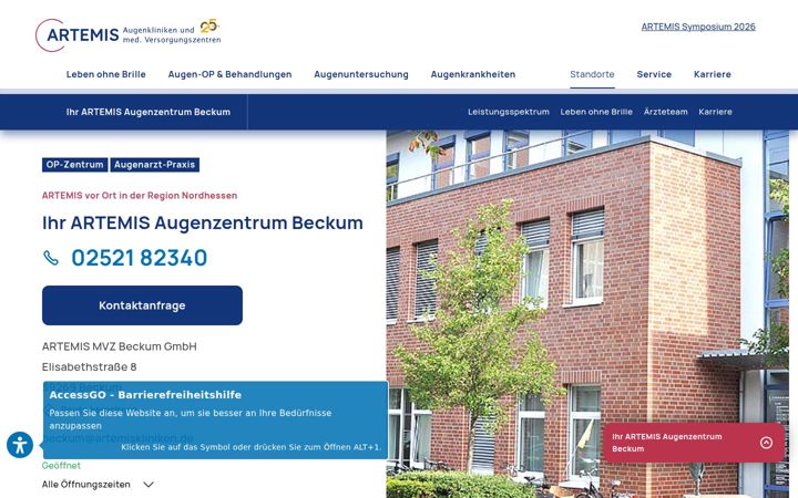 Screenshot of augenaerzte-beckum.de