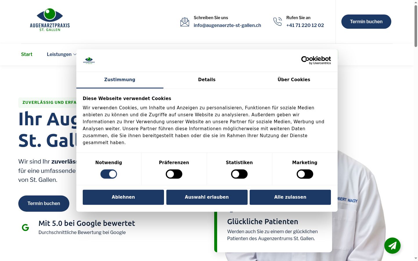 Capture d'écran de la bannière de consentement affichée avant toute interaction