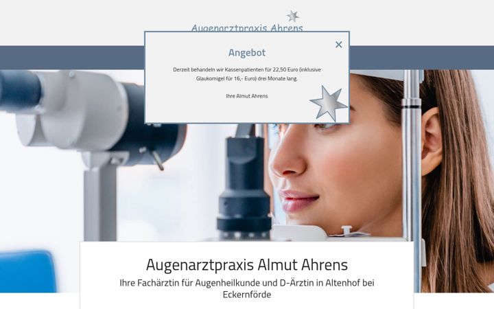 Skærmbillede af augenaerztin-ahrens.de