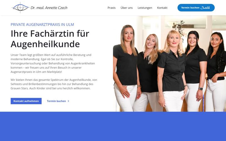 Screenshot of augenaerztin-ulm.de