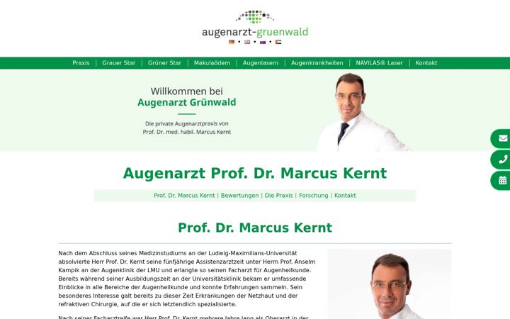 Screenshot of augenarzt-gruenwald.de