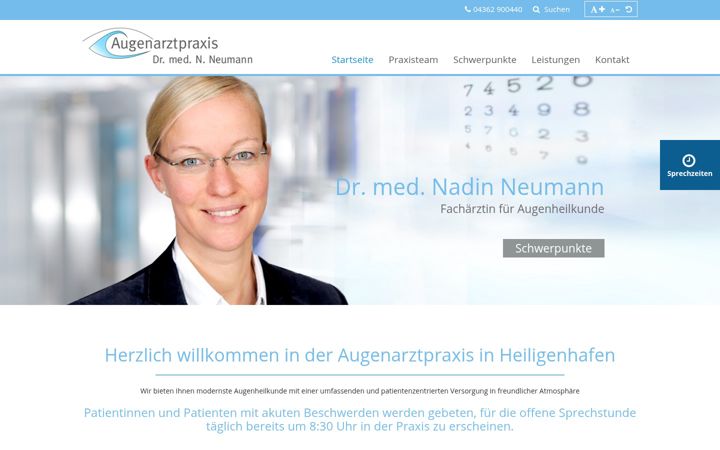 Screenshot of augenarzt-heiligenhafen.de