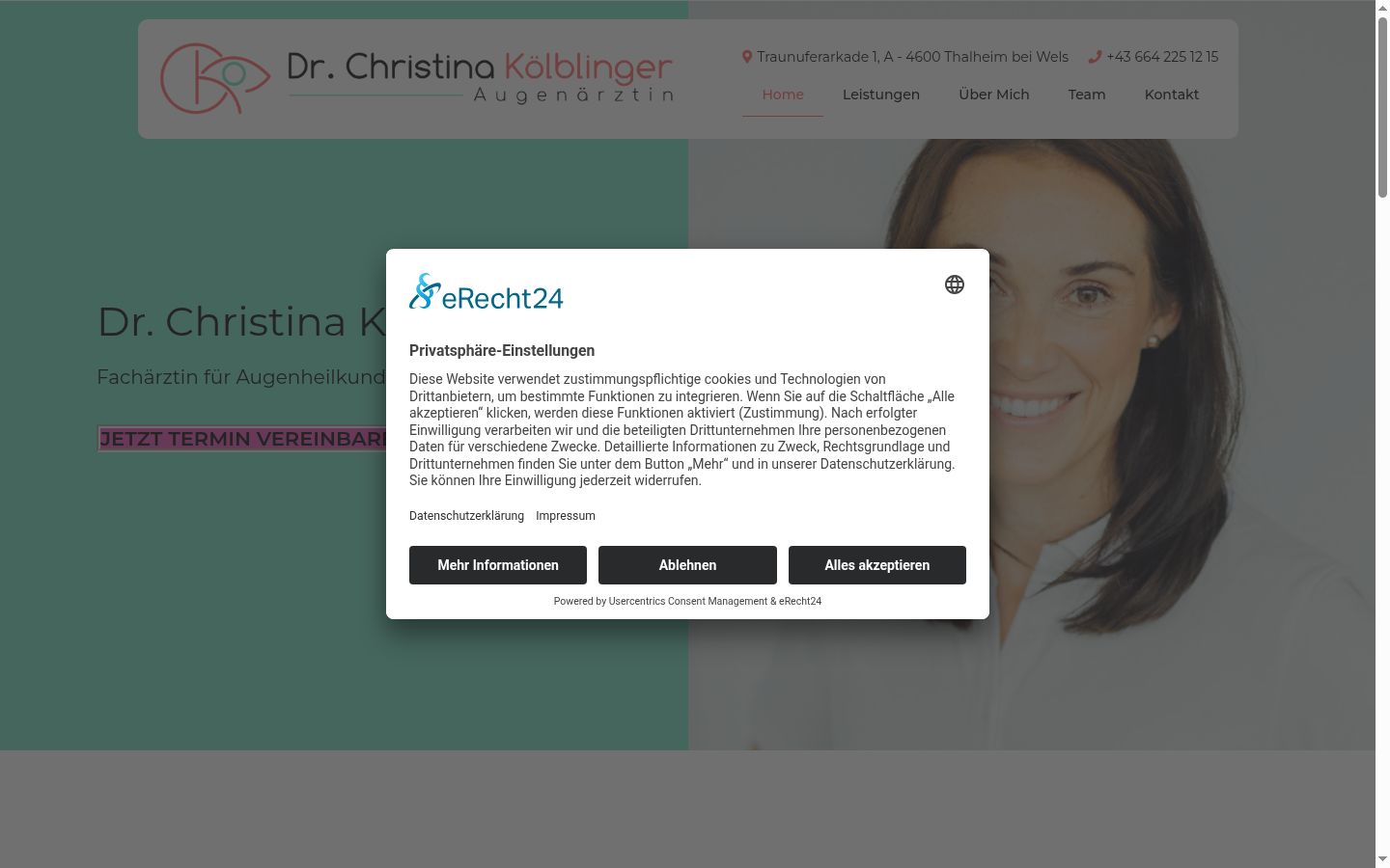 Screenshot of the consent banner shown before any interaction