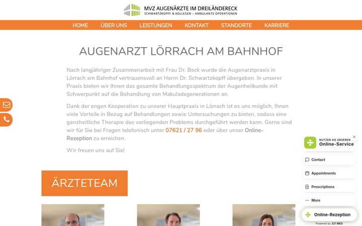 Screenshot of augenarzt-loerrach-bahnhof.de
