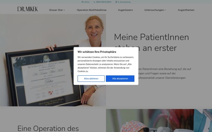 Screenshot of augenarzt-mikek.at