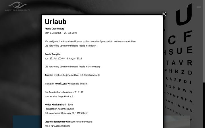 Screenshot of augenarzt-oranienburg.de