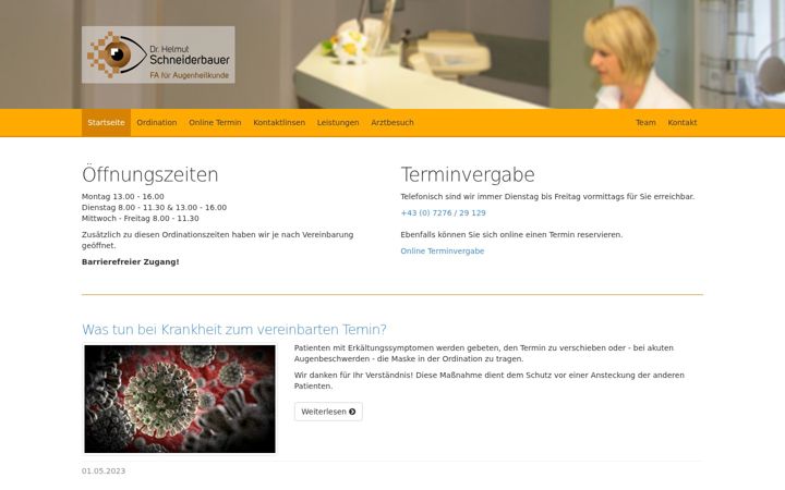 Screenshot of augenarzt-schneiderbauer.at