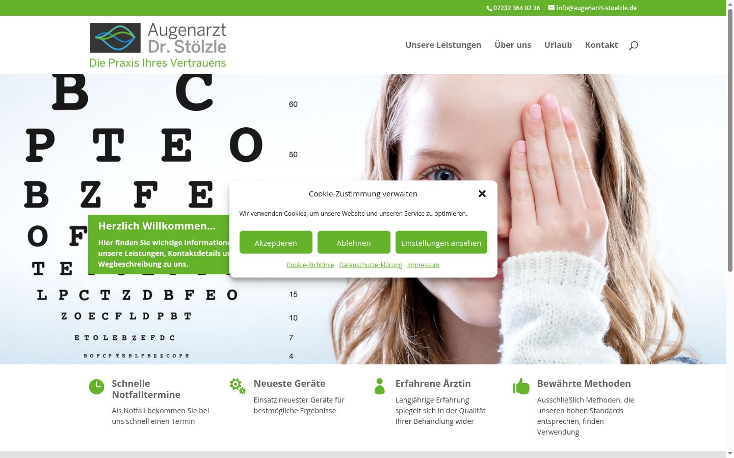 Screenshot of the consent banner shown before any interaction