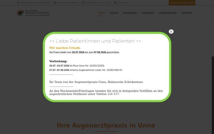 Screenshot di augenarzt-unna.de