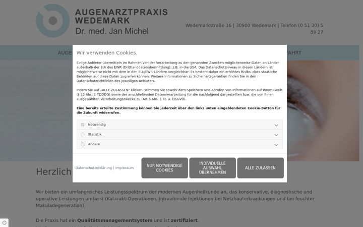 Screenshot of augenarzt-wedemark.de