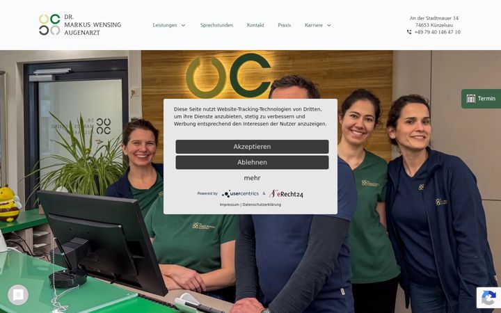 Screenshot of augenarzt-wensing.de