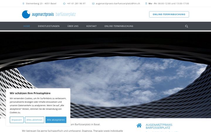 Screenshot of augenarztpraxis-barfuesserplatz.ch