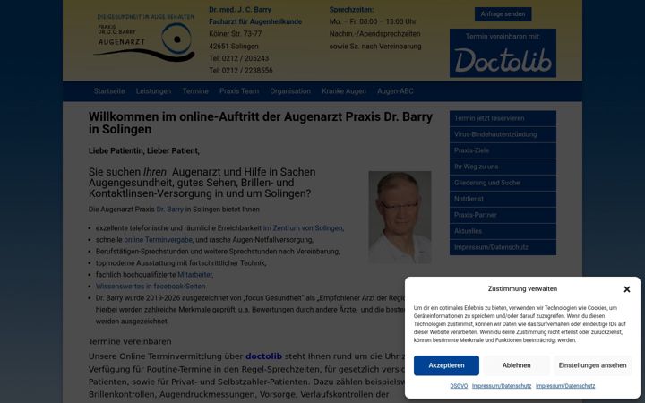 Screenshot of augenarztpraxis-barry.de