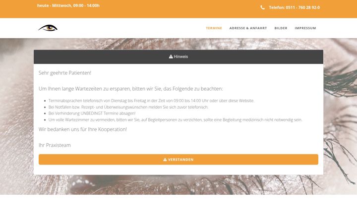 Screenshot of augenarztpraxis-pohlmeyer.de