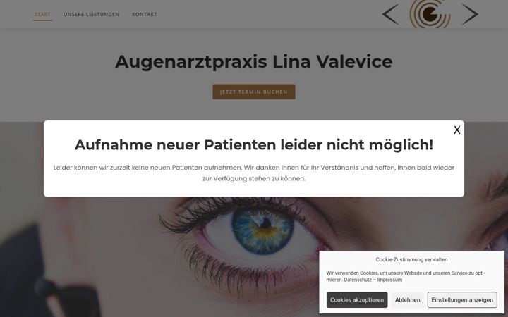 Screenshot of augenarztpraxis-valevice.de