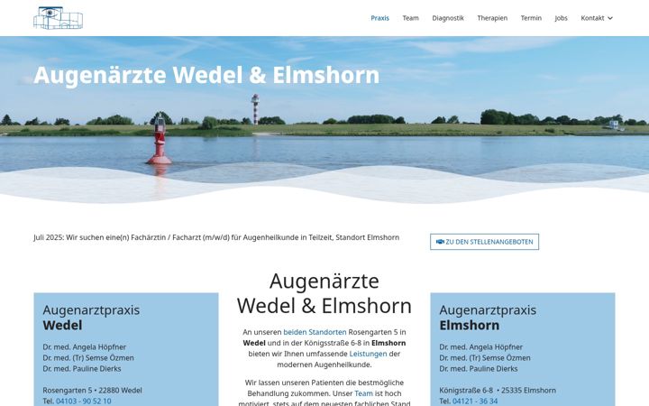 Screenshot of augenarztpraxis-wedel.de