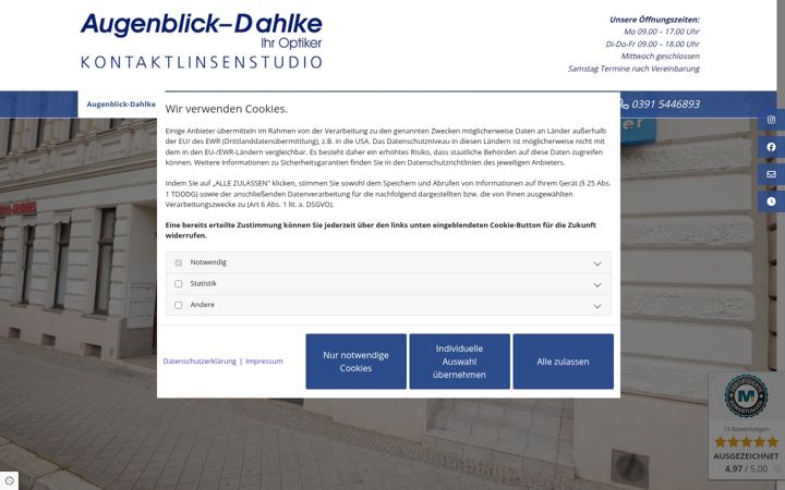 Screenshot of augenblick-ihr-optiker.de