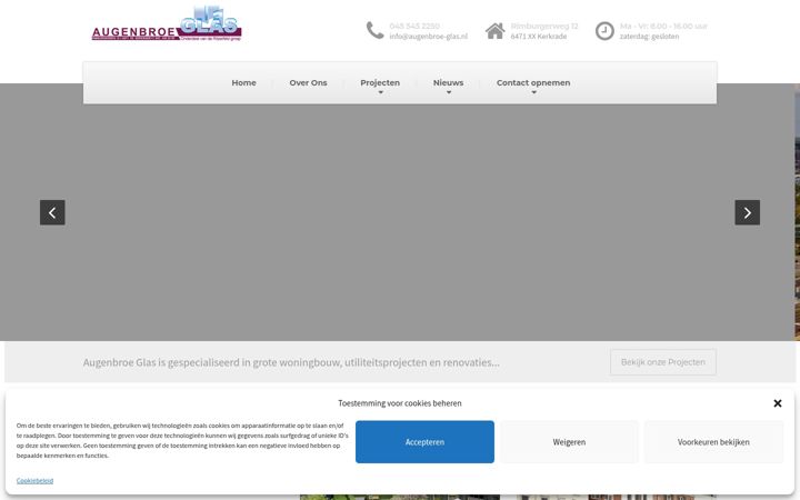 Screenshot of augenbroe-glas.nl