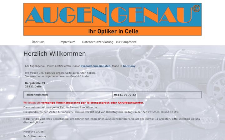 Screenshot of augengenau-celle.de
