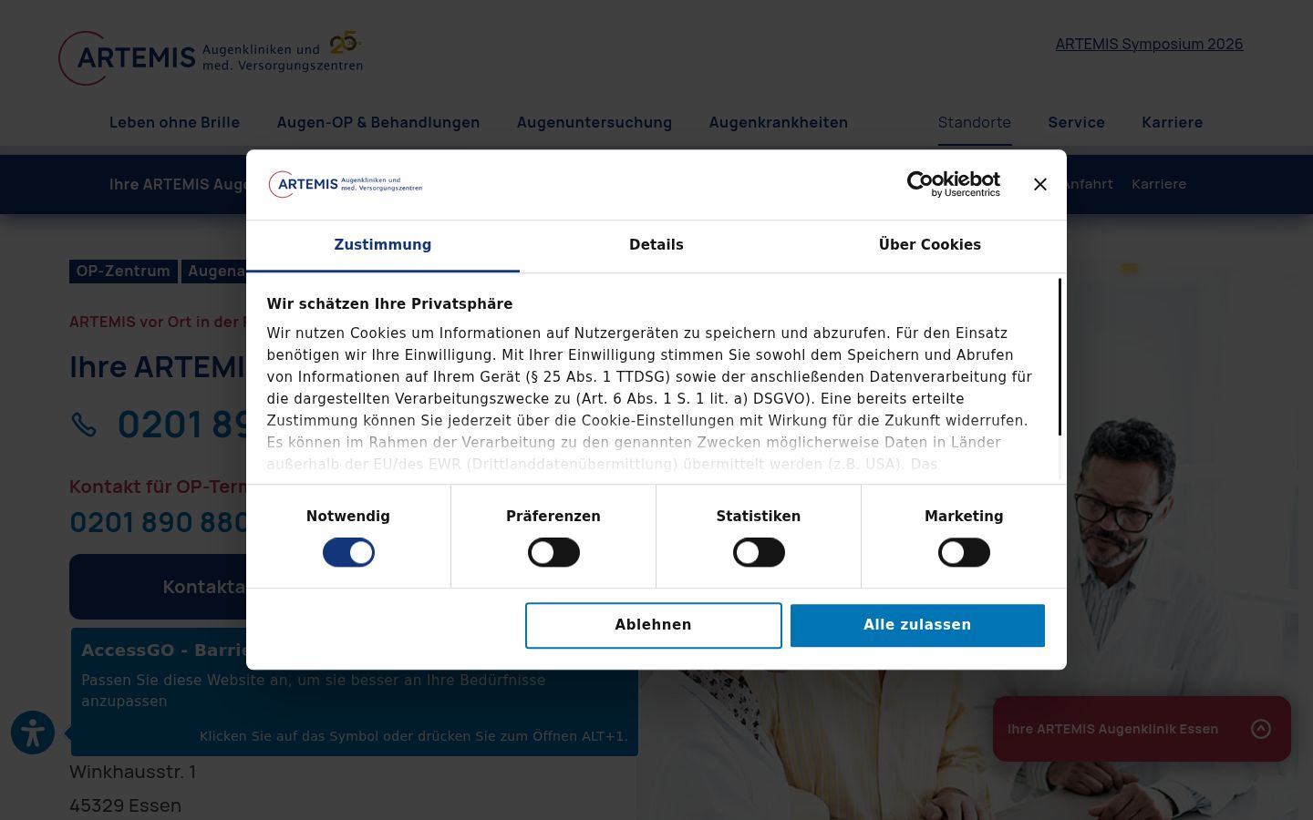 Zrzut ekranu banera zgody wyświetlanego przed jakąkolwiek interakcją