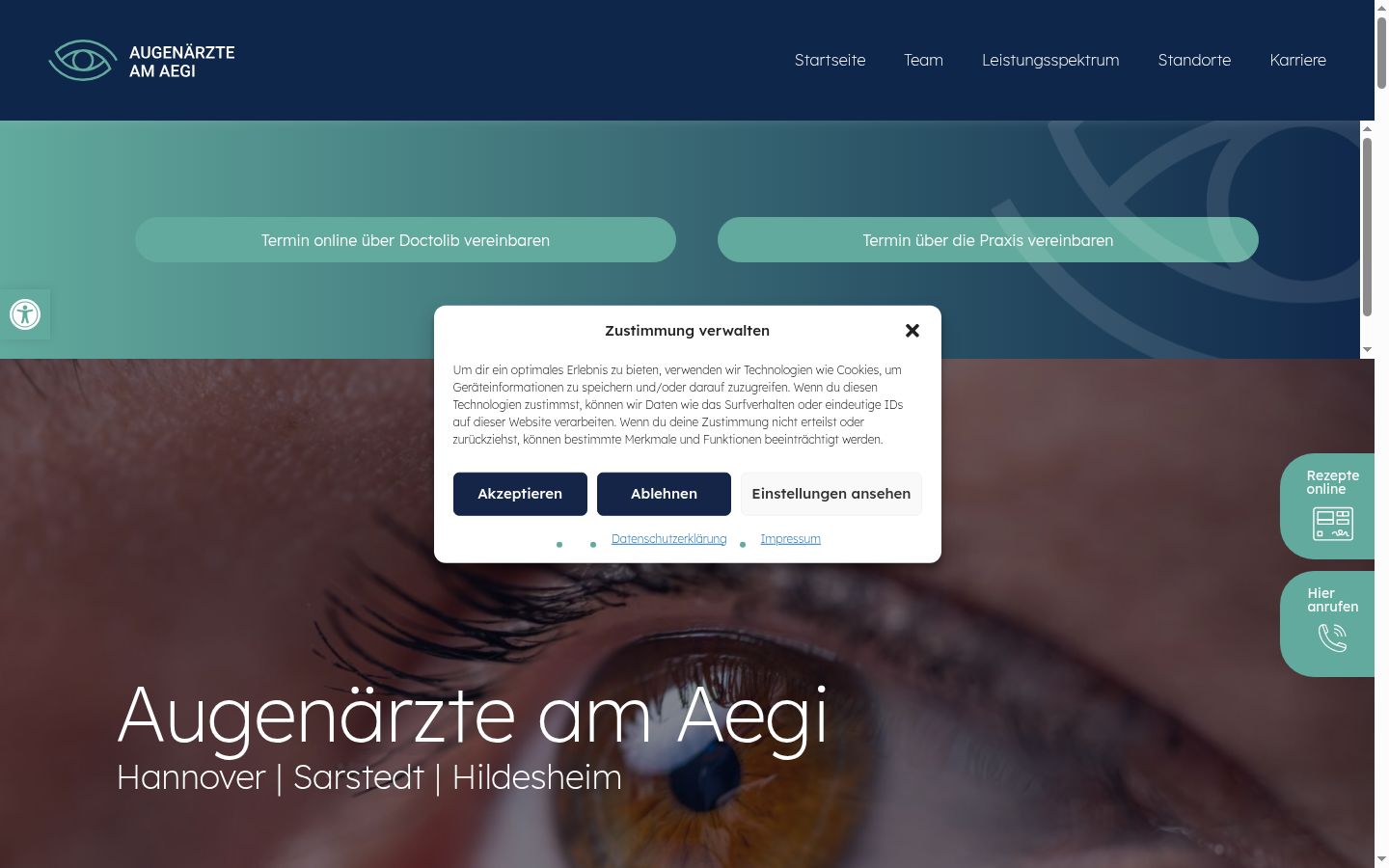 Screenshot van de toestemmingsbanner zoals getoond vóór enige interactie