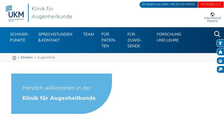 Screenshot of augenklinikukm.de