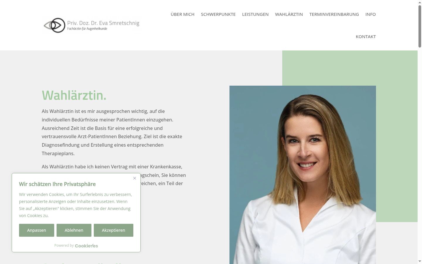 Screenshot des Einwilligungsbanners vor jeglicher Interaktion