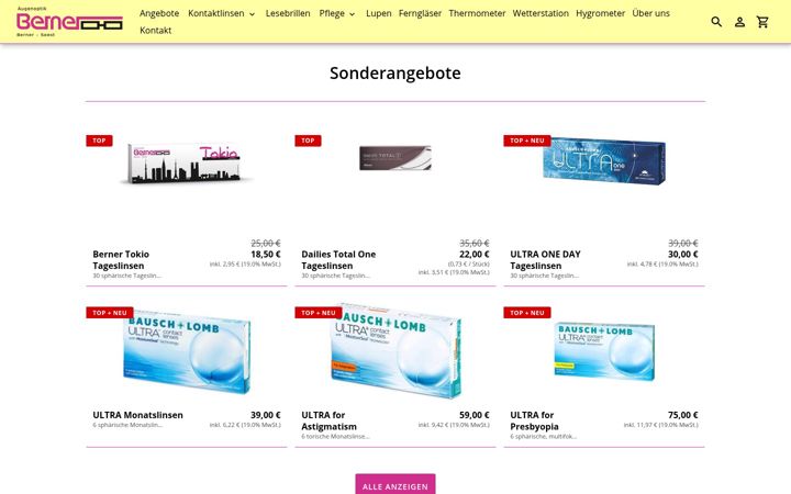 Skärmbild av augenoptik-berner.de