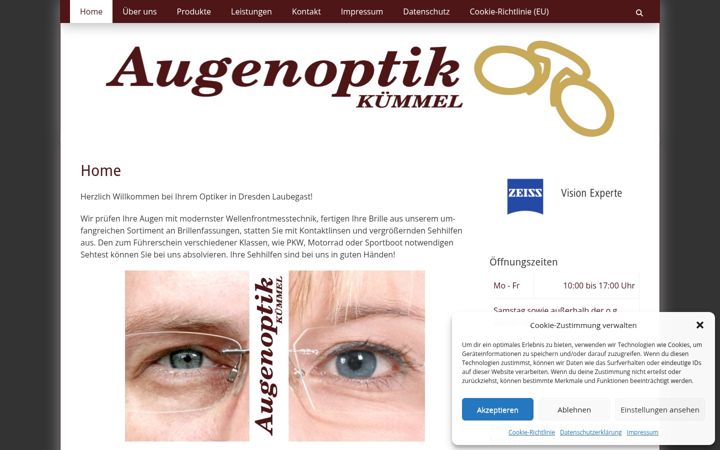 Screenshot of augenoptik-kuemmel.de