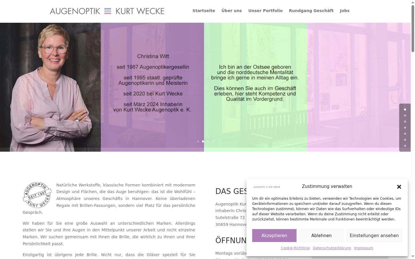 Screenshot of the consent banner shown before any interaction