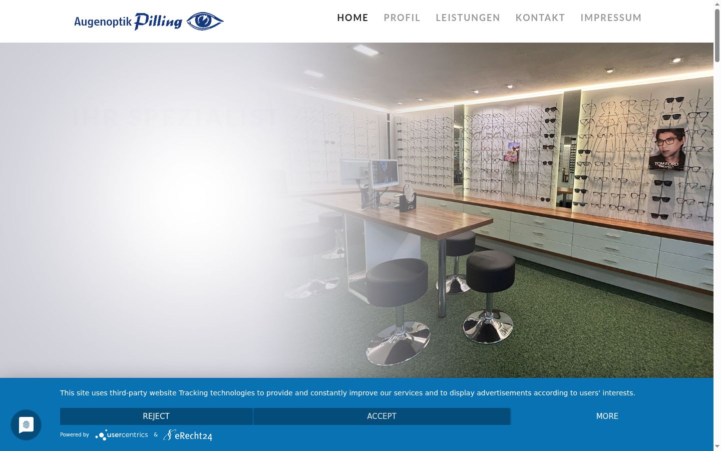Screenshot of the consent banner shown before any interaction