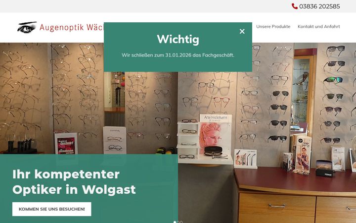 Skærmbillede af augenoptik-waechter.de