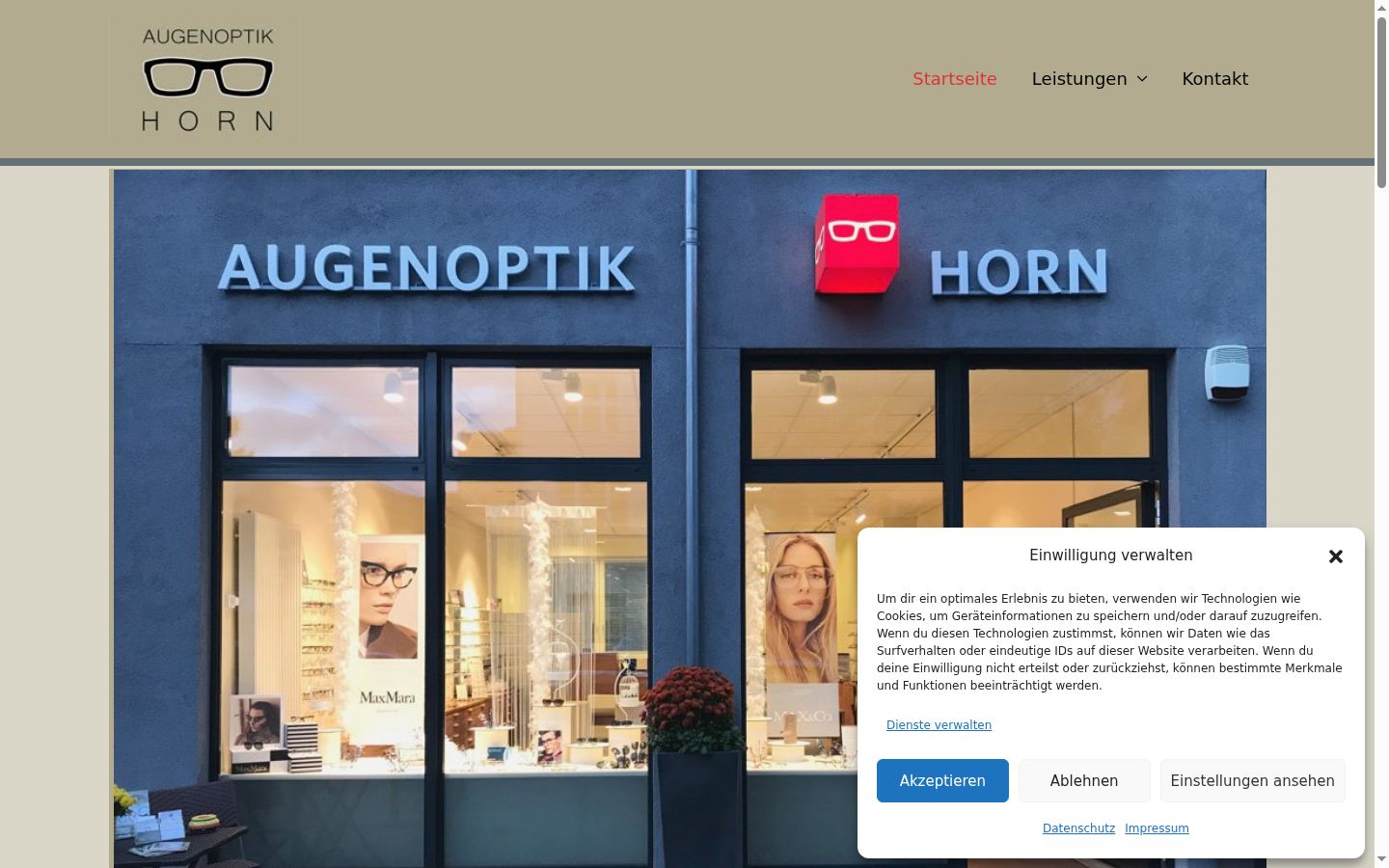 Skærmbillede af samtykkebanneret, som det blev vist før nogen interaktion