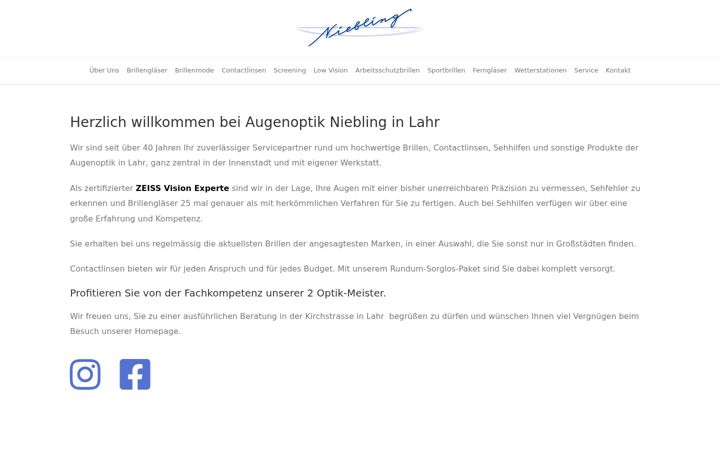 Screenshot von augenoptikniebling-lahr.de