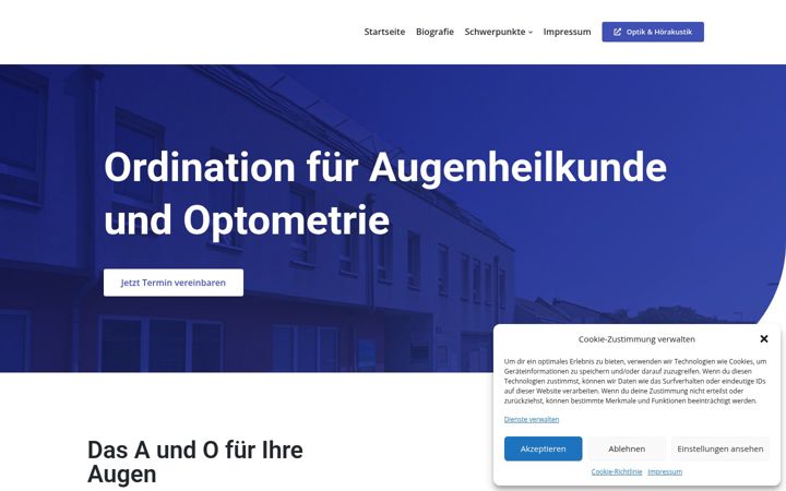 Screenshot von augenordination.wien