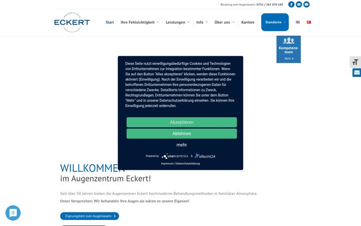 Screenshot of augenzentrum-eckert.de