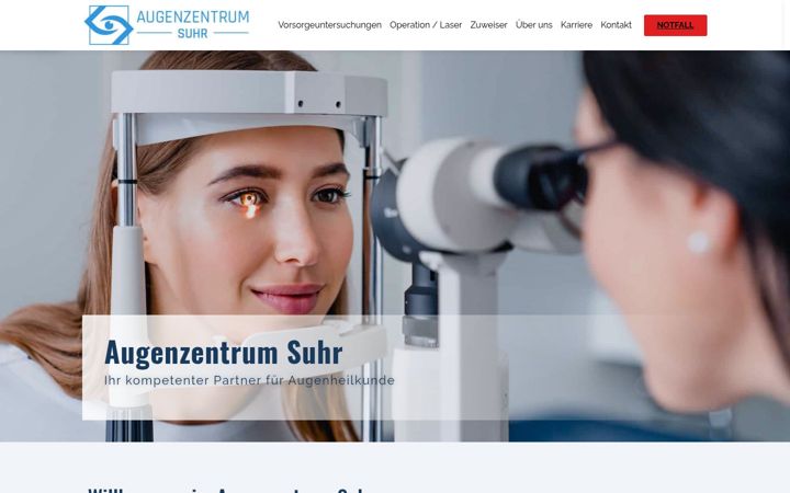 Snímek obrazovky augenzentrum-suhr.ch