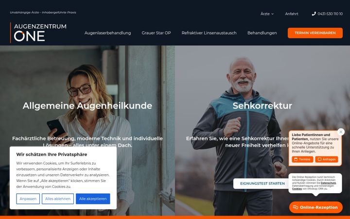 Screenshot of augenzentrum.one