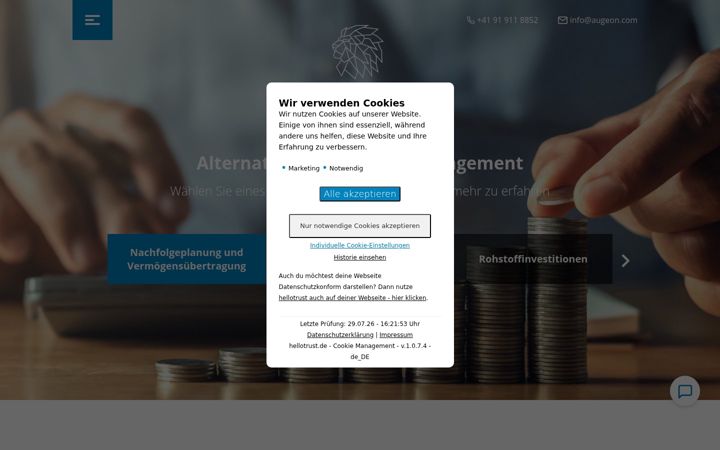 Screenshot of augeon.com