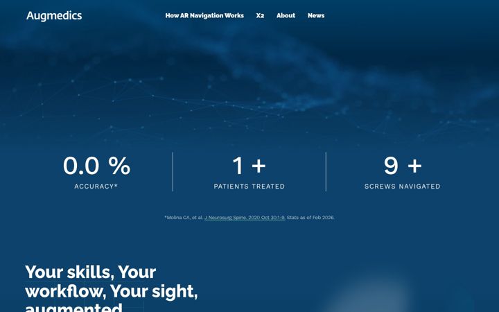 Екранна снимка на augmedics.com