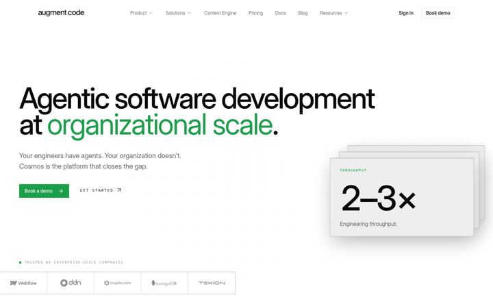 Ekrano kopija augmentcode.com
