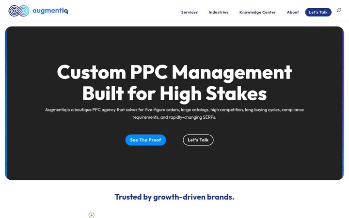 Екранна снимка на augmentiqagency.com