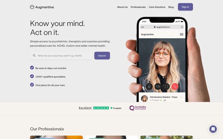 Skærmbillede af augmentive.io