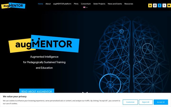 Skjámynd af augmentor-project.eu