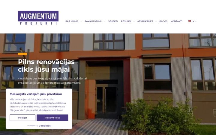 Screenshot of augmentumprojekti.lv